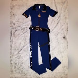Women's Police Officer Halloween Costume Bodysuit Size Small
